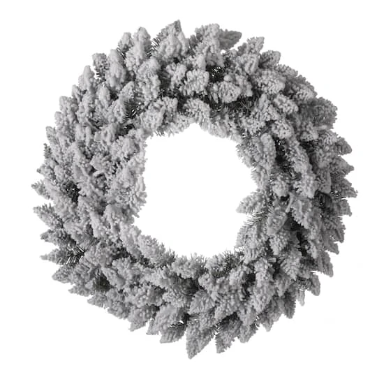 Glitzhome® 24" LED Snow Flocked Christmas Wreath 7 Glitzhome® 24" LED Snow Flocked Christmas Wreath - Image 5