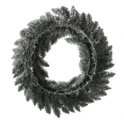 Glitzhome® 24" LED Snow Flocked Christmas Wreath 16 Glitzhome® 24" LED Snow Flocked Christmas Wreath -Northlight Shop D251183S 5