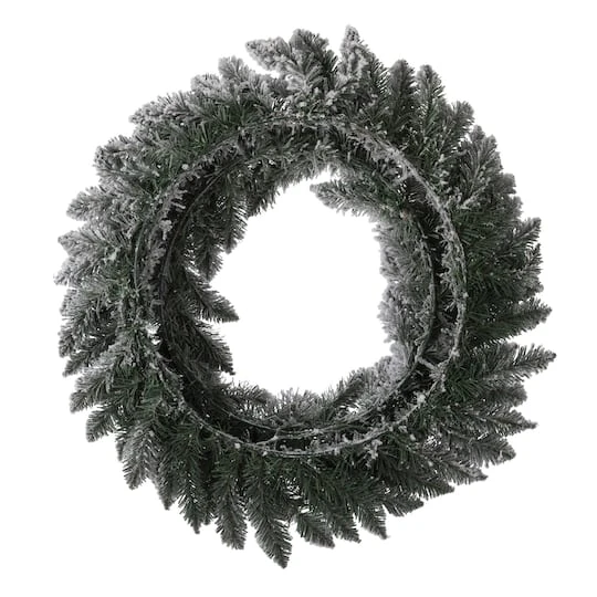 Glitzhome® 24" LED Snow Flocked Christmas Wreath 8 Glitzhome® 24" LED Snow Flocked Christmas Wreath - Image 6