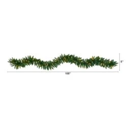 9ft. Pre-Lit Pine Artificial Garland With Warm White LED Lights -Northlight Shop D251209S 2
