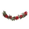 5ft. Poinsettia & Berry Artificial Garland 2 5ft. Poinsettia & Berry Artificial Garland -Northlight Shop D251210S 11