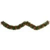 9ft. Pre-Lit Clear LED Bow & Pinecone Artificial Christmas Garland 1 9ft. Pre-Lit Clear LED Bow & Pinecone Artificial Christmas Garland -Northlight Shop D251214S 1