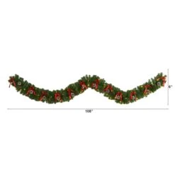9ft. Pre-Lit Clear LED Bow & Pinecone Artificial Christmas Garland 10 9ft. Pre-Lit Clear LED Bow & Pinecone Artificial Christmas Garland -Northlight Shop D251214S 2