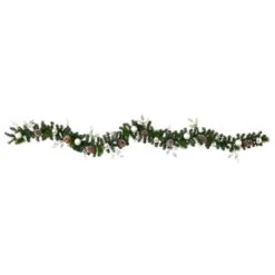 9ft. Pre-Lit Clear LED Ornament & Pinecone Artificial Christmas Garland 12 9ft. Pre-Lit Clear LED Ornament & Pinecone Artificial Christmas Garland -Northlight Shop D251215S 3