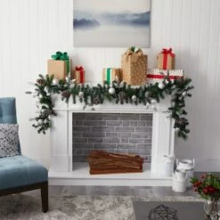 9ft. Pre-Lit Clear LED Ornament & Pinecone Artificial Christmas Garland 15 9ft. Pre-Lit Clear LED Ornament & Pinecone Artificial Christmas Garland -Northlight Shop D251215S 6