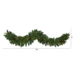 6ft. Pre-Lit Clear LED Mixed Pine, Berry & Pinecone Artificial Christmas Garland 10 6ft. Pre-Lit Clear LED Mixed Pine, Berry & Pinecone Artificial Christmas Garland -Northlight Shop D251220S 2