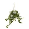3.5ft. Real Touch Poinsettia And Variegated Holly Artificial Plant In Hanging Metal Bucket
