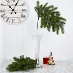 36" Pine Artificial Hanging Flower Set, 4ct. 11 36" Pine Artificial Hanging Flower Set, 4ct. -Northlight Shop D251257S 4