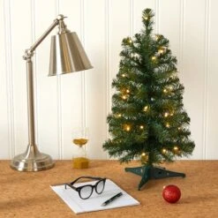 2ft. Pre-Lit Artificial Christmas Tree, Clear LED Lights -Northlight Shop D251264S 6