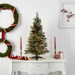 3ft. Pre-Lit Artificial Christmas Tree With Pinecones, Clear Lights 12 3ft. Pre-Lit Artificial Christmas Tree With Pinecones, Clear Lights -Northlight Shop D251269S 13