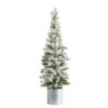 3ft. Unlit Flocked Pine Artificial Christmas Tree In Tin Planter