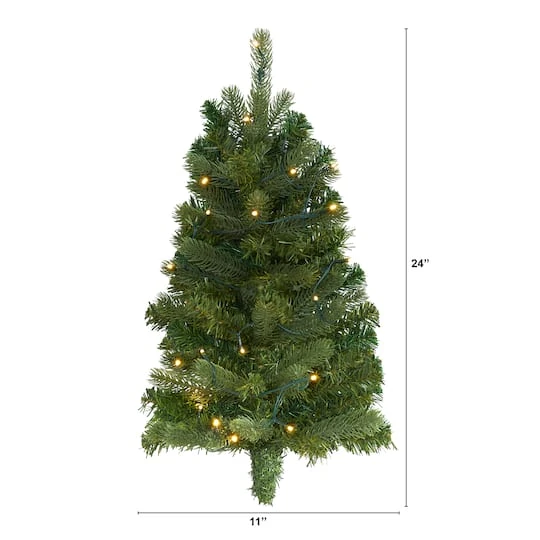 2ft. Pre-Lit Flat Back Wall Hanging Artificial Christmas Tree, Clear LED Lights 5 2ft. Pre-Lit Flat Back Wall Hanging Artificial Christmas Tree, Clear LED Lights - Image 3