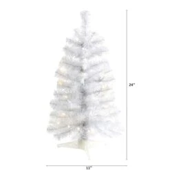 2ft. Pre-Lit White Artificial Christmas Tree, Clear LED Lights 11 2ft. Pre-Lit White Artificial Christmas Tree, Clear LED Lights -Northlight Shop D251278S 2