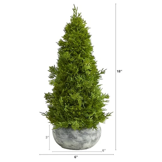 18" Unlit Cypress Cone Artificial Christmas Tree In Decorative Planter 5 18" Unlit Cypress Cone Artificial Christmas Tree In Decorative Planter - Image 3