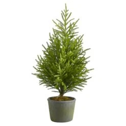 3ft. Unlit Norfolk Island Pine Artificial Potted Christmas Tree -Northlight Shop D251286S 1 1
