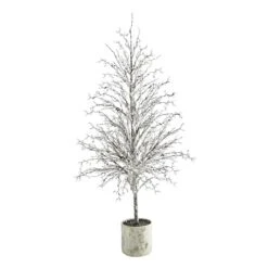 6ft. Unlit Snowed Twig Artificial Christmas Tree In Decorative Planter 8 6ft. Unlit Snowed Twig Artificial Christmas Tree In Decorative Planter -Northlight Shop D251292S 1 1