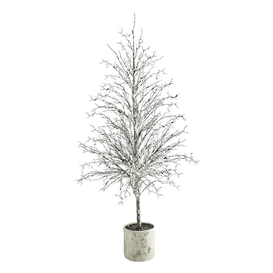 6ft. Unlit Snowed Twig Artificial Christmas Tree In Decorative Planter 4 6ft. Unlit Snowed Twig Artificial Christmas Tree In Decorative Planter - Image 2