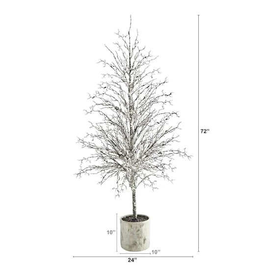 6ft. Unlit Snowed Twig Artificial Christmas Tree In Decorative Planter 5 6ft. Unlit Snowed Twig Artificial Christmas Tree In Decorative Planter - Image 3