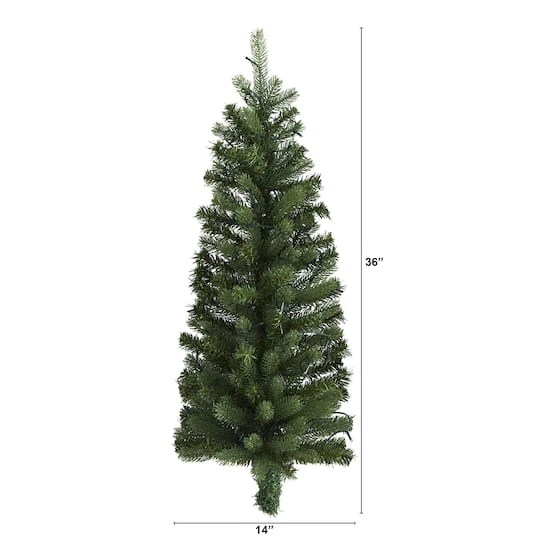 3ft. Pre-Lit Flat Back Wall Hanging Artificial Christmas Tree, Clear LED Lights 5 3ft. Pre-Lit Flat Back Wall Hanging Artificial Christmas Tree, Clear LED Lights - Image 3