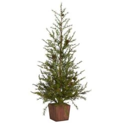 3ft. Unlit Alpine With Pinecones Artificial Potted Christmas Tree 8 3ft. Unlit Alpine With Pinecones Artificial Potted Christmas Tree -Northlight Shop D251298S 1 1
