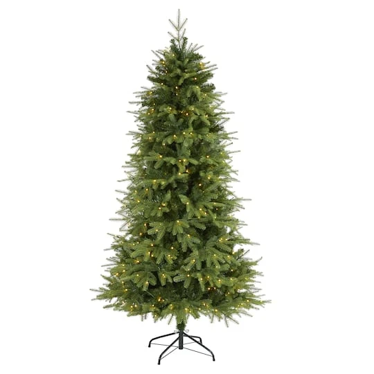 6ft. Pre-Lit Vancouver Fir Natural Look Artificial Christmas Tree, Clear LED Lights 4 6ft. Pre-Lit Vancouver Fir Natural Look Artificial Christmas Tree, Clear LED Lights - Image 2