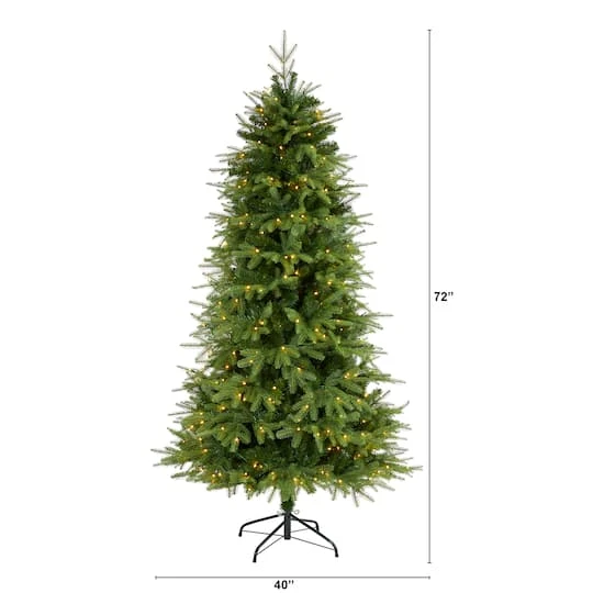 6ft. Pre-Lit Vancouver Fir Natural Look Artificial Christmas Tree, Clear LED Lights 5 6ft. Pre-Lit Vancouver Fir Natural Look Artificial Christmas Tree, Clear LED Lights - Image 3
