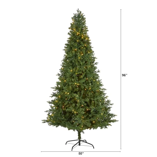 8ft. Pre-Lit Vermont Fir Artificial Christmas Tree With Clear LED Lights 5 8ft. Pre-Lit Vermont Fir Artificial Christmas Tree With Clear LED Lights - Image 3