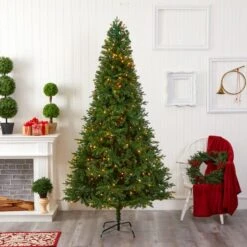 8ft. Pre-Lit Vermont Fir Artificial Christmas Tree With Clear LED Lights 15 8ft. Pre-Lit Vermont Fir Artificial Christmas Tree With Clear LED Lights -Northlight Shop D251319S 5