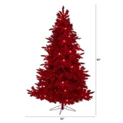 7ft. Pre-Lit Red Fraser Fir Artificial Christmas Tree, Red Lights 17 7ft. Pre-Lit Red Fraser Fir Artificial Christmas Tree, Red Lights -Northlight Shop D251322S 2
