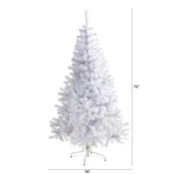 6ft. Pre-Lit White Artificial Christmas Tree, Clear LED Lights -Northlight Shop D251329S 2