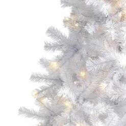 6ft. Pre-Lit White Artificial Christmas Tree, Clear LED Lights -Northlight Shop D251329S 4