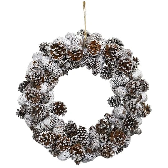 17" Snowy Pinecone Wreath 4 17" Snowy Pinecone Wreath - Image 2