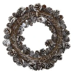 17" Snowy Pinecone Wreath 10 17" Snowy Pinecone Wreath -Northlight Shop D251357S 12