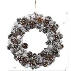 17" Snowy Pinecone Wreath 11 17" Snowy Pinecone Wreath -Northlight Shop D251357S 13