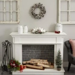 17" Snowy Pinecone Wreath 12 17" Snowy Pinecone Wreath -Northlight Shop D251357S 14