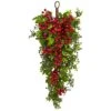 26" Berry & Boxwood Teardrop Swag 1 26" Berry & Boxwood Teardrop Swag -Northlight Shop D251363S 11