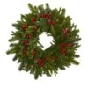 22" Pine, Pinecone & Berry Artificial Wreath 2 22" Pine, Pinecone & Berry Artificial Wreath -Northlight Shop D251375S 1