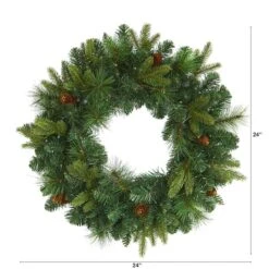 24" LED Mixed Pine Artificial Christmas Wreath 13 24" LED Mixed Pine Artificial Christmas Wreath -Northlight Shop D251394S 2