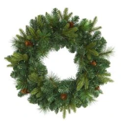 24" LED Mixed Pine Artificial Christmas Wreath 12 24" LED Mixed Pine Artificial Christmas Wreath -Northlight Shop D251394S 3