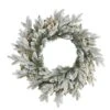 24" LED Flocked Artificial Christmas Wreath 2 24" LED Flocked Artificial Christmas Wreath -Northlight Shop D251395S 1