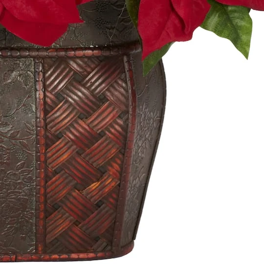 18" Potted Poinsettia With Decorative Vase 6 18" Potted Poinsettia With Decorative Vase - Image 4