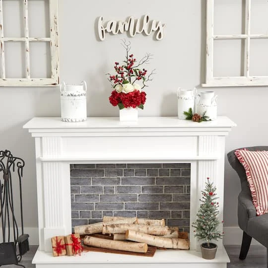 24" Potted Hydrangea, Rose & Berry Arrangement 7 24" Potted Hydrangea, Rose & Berry Arrangement - Image 5