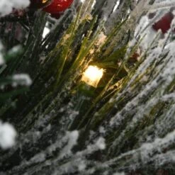 18" Snowy Bedford Urn Filler With Battery Operated LED Lights -Northlight Shop D252347S 3