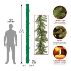 9ft. Pre-Lit Clear Lights Norwood Fir Garland -Northlight Shop D252472S 16