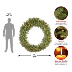60" Clear Lights Norwood Fir Wreath 12 60" Clear Lights Norwood Fir Wreath -Northlight Shop D252476S 14