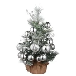 2ft. Pre-Lit Frosted Silver Pine Artificial Christmas Tree, Warm White LED Lights 15 2ft. Pre-Lit Frosted Silver Pine Artificial Christmas Tree, Warm White LED Lights -Northlight Shop D252566S 16