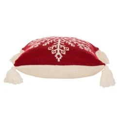 Glitzhome® Knitted Snowflake Red Pillow Covers, 2ct. 15 Glitzhome® Knitted Snowflake Red Pillow Covers, 2ct. -Northlight Shop D252901S 5
