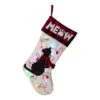 Glitzhome® Pre-Lit 21" Cat Embroidered Linen Christmas Stocking With LED Lighting 1 Glitzhome® Pre-Lit 21" Cat Embroidered Linen Christmas Stocking With LED Lighting -Northlight Shop D252951S 1