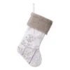 Glitzhome® 21" White Fleece With Christmas Tree & Snowflake Stocking -Northlight Shop D252959S 1