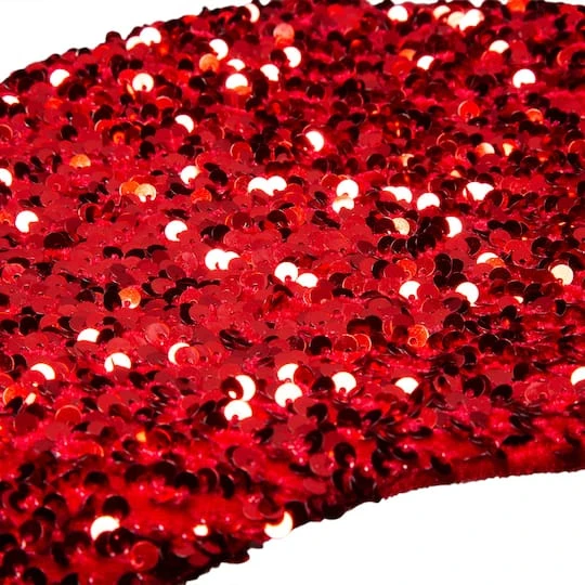 Glitzhome® 21" Red Sequin Christmas Stocking 10 Glitzhome® 21" Red Sequin Christmas Stocking - Image 8